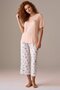 Women's Short Sleeve Stretch Fabric Capri Pajama Set Salmon - 6