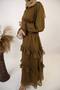 Zaytoon - Radiant chiffon fully lined maxi dress with tiered ruffles - Olive Green - 3