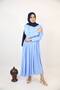 Shaati - Mystical Linen Maxi Dress with Ruffles Detailing and Snug Fitting Sleeves - Baby Blue - 2