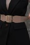 Gold Buckled Elastic Women's Belt I, Jacket Belt I, Dress Belt I. - 2