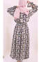 Hadiqah Lined Printed Maxi Dress - 8