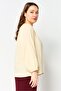 Women V-Neck Solid Long Sleeve Blouse, Light Yellow - 4