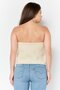 Women Straight Across Strapless Crop Top, Beige - 4