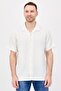 Jeans Men Regular Fit Short Sleeve Textured Casual Shirt, White
