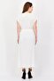 Women Plain Midi Dress, White - 2