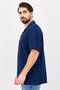 Men Relaxed Fit Textured Short Sleeve Casual Shirt, Navy - 2