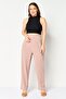 Women Regular Fit Plain Straight Leg Pants, Old Rose - 2