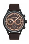 Men's Leather Strap Chronograph Wrist Watch
