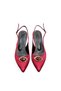 Women's Burgundy Satin Medium Heel Stiletto Buckled New Season Hk1095 - 5