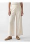 Giyçık Store Den Black Elastic Waist Striped Linen Mixed Women's Trousers - 4