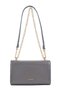 Gray Patent Leather Chain Detail Women's Shoulder Bag |   Gray Mt1451 - 8
