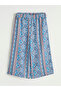 Blue Elastic Waistband Patterned Girls' Capri Pants - 2