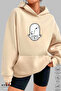 Unisex Hoodie Long Sleeve Scorpio a Crepe Printed Hooded Brushed Inside Oversized 100% Cotton Combed Cotton Sweatshirt - 4