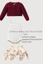 Cherry Belle Kiraz Patterned Baby Girl Set – Eid Outfit Baby Girl Muslin Skirt Set Knitted Cardigan - 3
