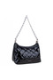 Black Quilted Chain Strap Pcs Women's Shoulder Bag |   Black Mt1545 - 6