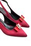 Women's Burgundy Satin Medium Heel Stiletto Buckled New Season Hk1096 - 7