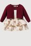 Cherry Belle Kiraz Patterned Baby Girl Set – Eid Outfit Baby Girl Muslin Skirt Set Knitted Cardigan - 2