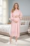 New Season Powder Short Sleeve Linen Eyelet Embroidery Piece Design 100% Cotton Summer Maternity Pajamas Nightgown Set - 6