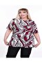 Large Size Women's Line Patterned Relaxed Fit T-Shirt 42-58 Modern Stylish Design - 7