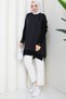 Women's Sleeves Corded Fabric Mercerized Silk Kupra Knitwear Tunic - 5