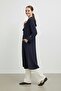 Hooded Ruched Detail Long Cap Dress -15254 - 2