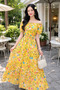 Rochie Lunga de Vara, Material Lejer, Maneci Scurte, Rochie Casual Eleganta, One Size, PriStyle® - 3