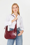 Patent Leather Leather Knot Detailed Oval Form Leopard Lined Large Size (38X22) Women Shoulder Bag - 2