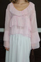 Women's White Ruffle Detail Sheer Blouse - 5