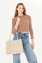 Leather Tote Bag with Bag Straps and Accessories Premium Quality Large Size (33X30) Women's Shoulder Bag - 2