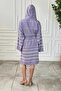 Bohemian Style Hooded Pestemal Bathrobe - Soft-Textured Drying Towels - Striped Bathrobes - Unisex - 8