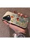 iPhone 17 Compatible Silicone Edge Hard Back Anti-Fall Phone Case Floral Print - 2