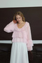 Women's White Ruffle Detail Sheer Blouse