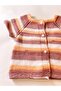 Baby Hand Knitted Vest Salmon Brown Cream 0-9 Months - 2