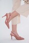 Somo Patent Leather Belt Pointed Toe Stiletto 8.5 cm Thin Heel Women's Shoes - 8