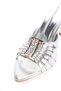 Women's Silver Stone Buckled Heeled Evening Dress Slipper - 4
