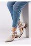 Mira Women's Double Buckle Leather Shoes Short Heel Perforated Detail Comfortable Fit Laser Cut Back Zipper - 7