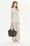 Leather Yavru Bag Piece Lock Detailed Premium Quality Large Size (30X40) Women's Shoulder Bag - 4
