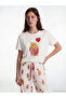 Lcw Dream Ecru Crew Neck Printed Women's Pajama Set - 2