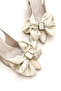 Women's Beige Medium Heel Stiletto Satin Bow New Season F6172 - 7