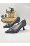 26Y8233 Stone Buckle Detail 5cm Stiletto Heel U Stiletto Shoes for Women - 2