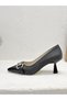 26Y8233 Stone Buckle Detail 5cm Stiletto Heel U Stiletto Shoes for Women - 3