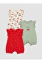 Girls Baby Ruffled Jersey Romper 3-Piece