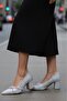 Dza07-26890 Silver Block Heel Classic Women's Shoes - 6