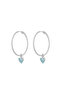 Blue heart-shaped large earrings