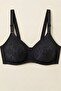 حمالة صدر سوداء مقاس كبير دانتيل قطعة بدون أسلاك بدون إسفنج D Cup يبرز انحناءات الجسم Minimizer Minimizer Bra - 6