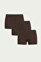 Women's 3-Piece Bitter Coffee Stitch-Free Second Skin Feel Premium Seamless Boyshort Boxer - 5