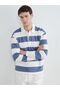 Polo Neck Striped Men's Sweatshirt