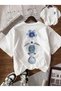Sea Shell Capuchin Flower Double Sided Printed Premium Oversized T-Shirt