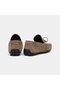 Men's Beige Lace Detail Suede Loafers - 5
