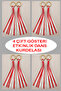 4 Pairs Red White Gymnastics Dance Performance Ribbon Pompoms Activity Event April 23 May 19